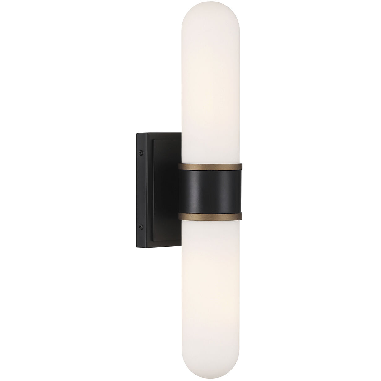 Capsule Bath Wall Light in Matte Black and Textured Gold