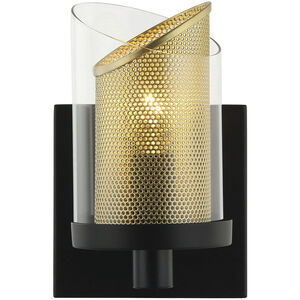 So Inclined 1 Light 5 inch Black and Gold Bath Vanity Wall Light