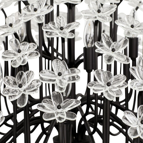 Wildflower 15 Light 40 inch Matte Black Chandelier Ceiling Light, Smithsonian Collaboration