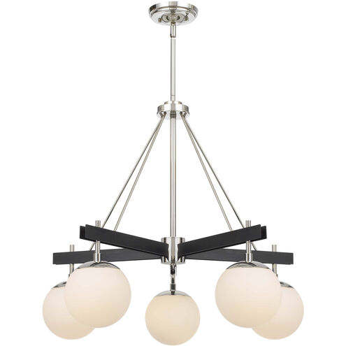 Allie 5 Light 28 inch Black/Polished Nickel Chandelier Ceiling Light