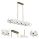Cosmos 10 Light 50 inch Havana Gold Linear Pendant Ceiling Light, Smithsonian Collaboration