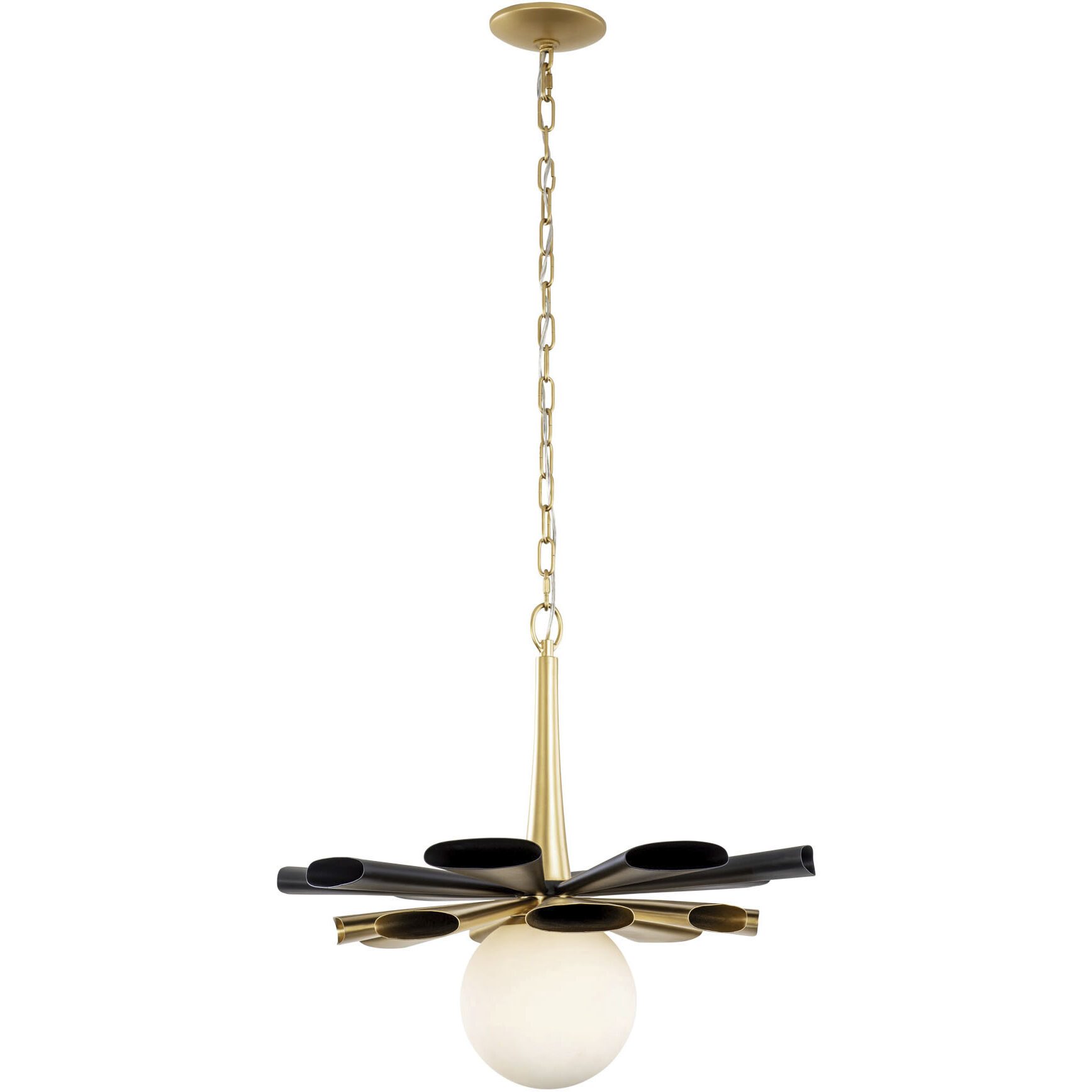 Daphne 1 Light 24.5 inch Matte Black and French Gold Pendant Ceiling Light