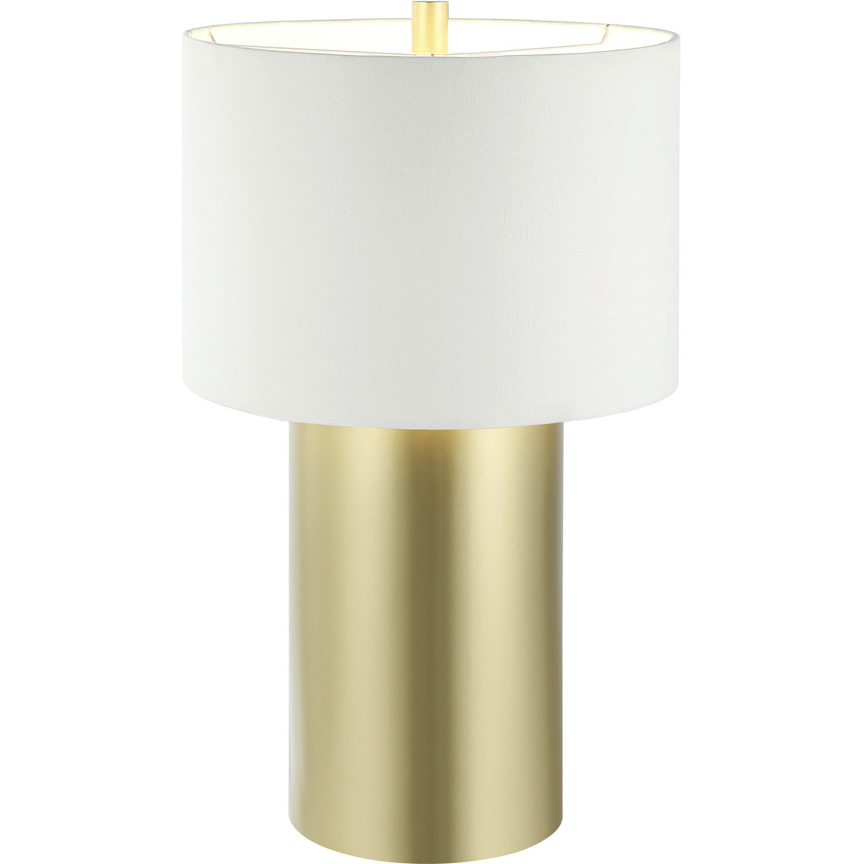 Secret Agent 28 inch 14 watt Gold and White Leather Table Lamp Portable Light in Painted Gold and White Leather