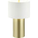 Secret Agent 28 inch 14 watt Gold and White Leather Table Lamp Portable Light in Painted Gold and White Leather