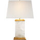 Michael S Smith Cresent 27 inch 60.00 watt Natural Quartz Stone Table Lamp Portable Light in Linen 