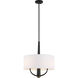 Patchwork 3 Light 18 inch Black with Satin Brass Pendant Ceiling Light