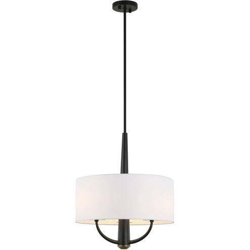 Patchwork 3 Light 18 inch Black with Satin Brass Pendant Ceiling Light