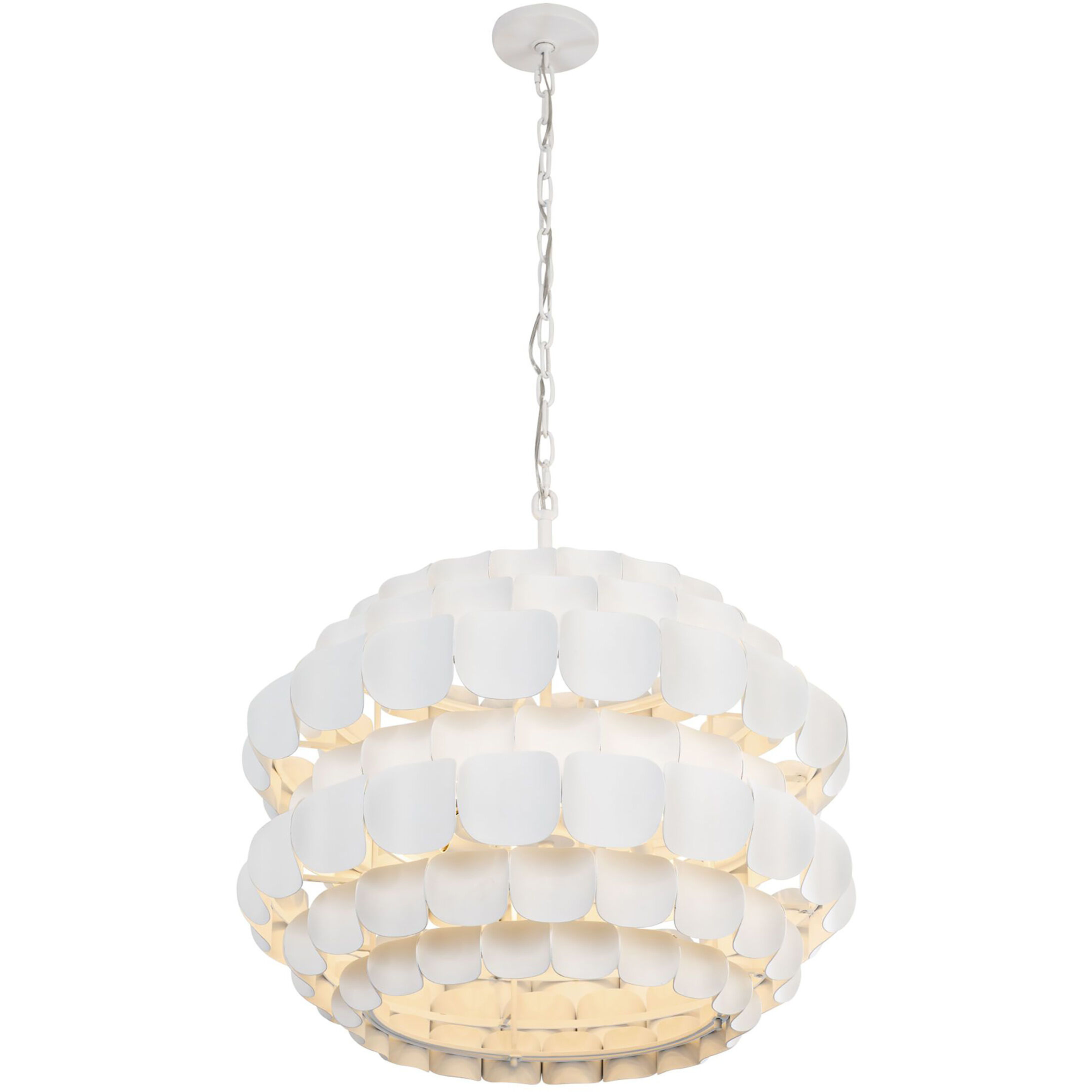 Swoon 6 Light 26.5 inch Matte White Pendant Ceiling Light, Smithsonian Collaboration