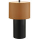 Secret Agent 28 inch 14 watt Black and Camel Leather Table Lamp Portable Light