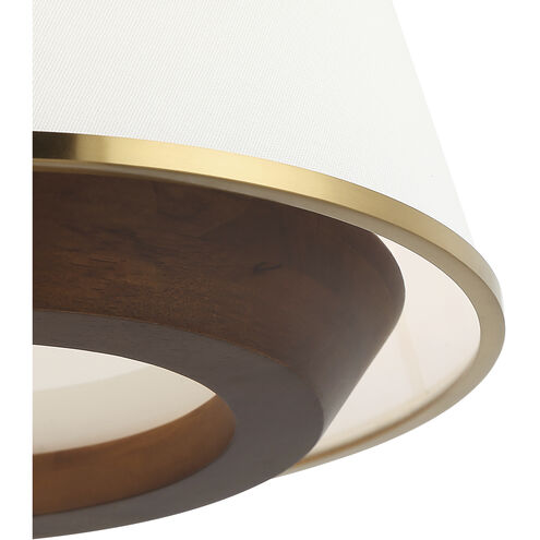 Desert Flyer 3 Light 16 inch Satin Brass with Medium Walnut Foyer Ceiling Light