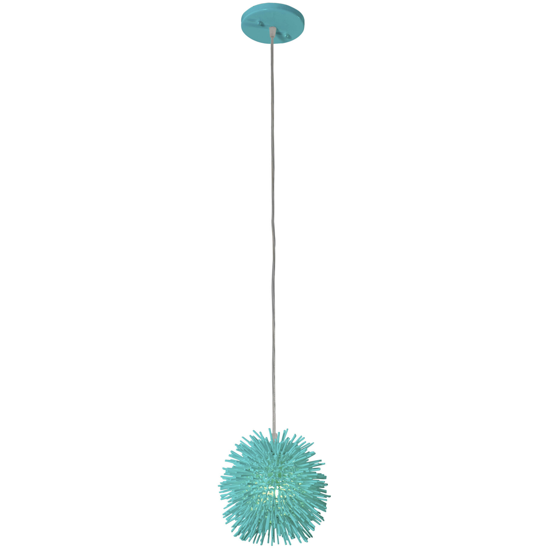 Urchin 1 Light 6.25 inch Aqua Velvet Mini Pendant Ceiling Light