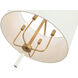 Secret Agent 4 Light 24 inch Gold and White Leather Pendant Ceiling Light