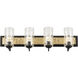 Hammer Time 4 Light 33 inch Carbon/French Gold Bath Vanity Wall Light