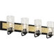 Hammer Time 4 Light 33 inch Carbon/French Gold Bath Vanity Wall Light