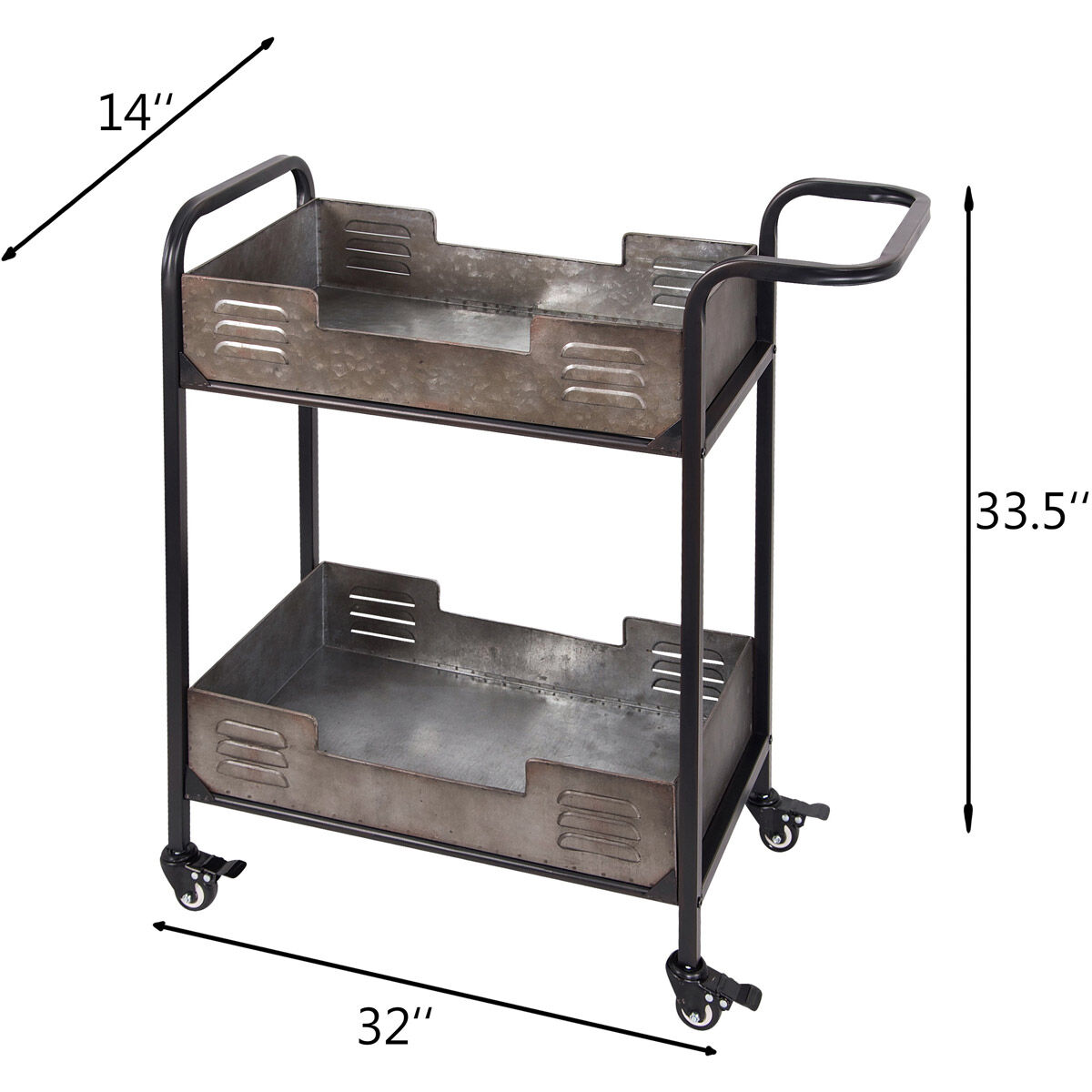 Varaluz Casa Black Weathered and Galvanized Bar Cart, Varaluz Casa
