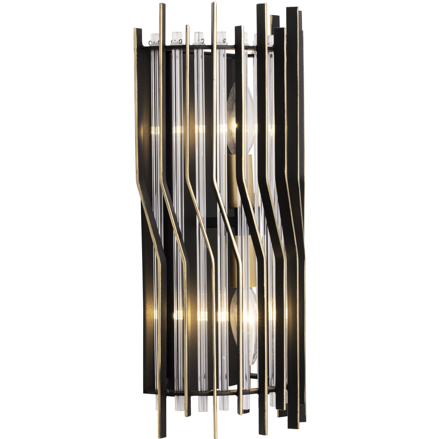 Park Row 2 Light 8 inch Matte Black and French Gold Wall Sconce Wall Light, Smithsonian Collaboration