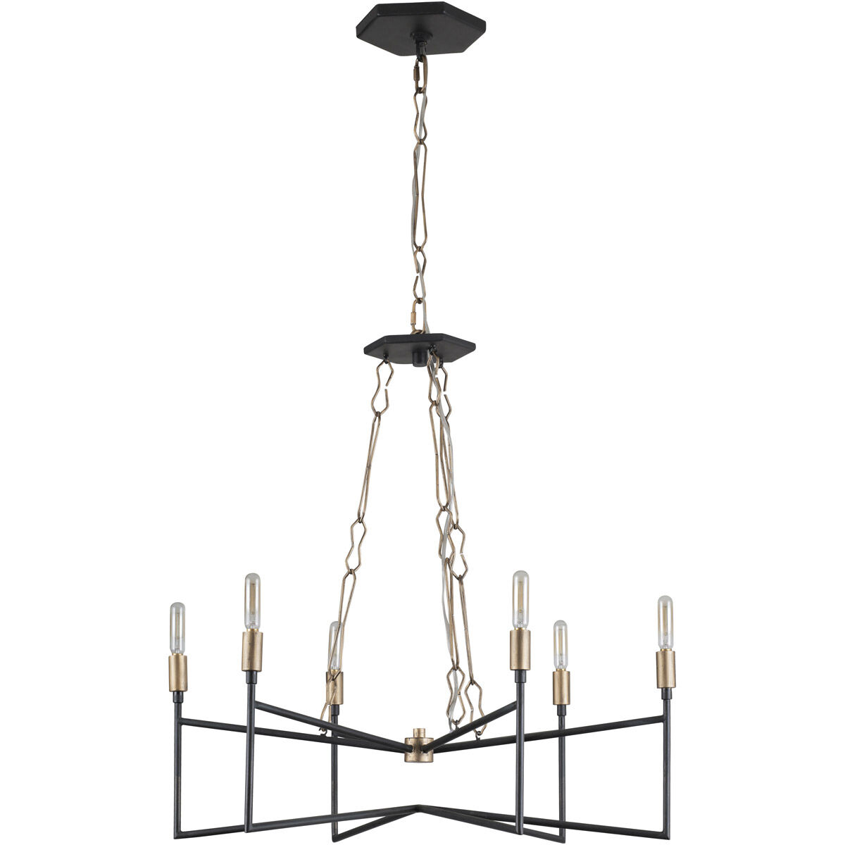 Bodie 6 Light 26 inch Havana Gold and Carbon Chandelier Ceiling Light