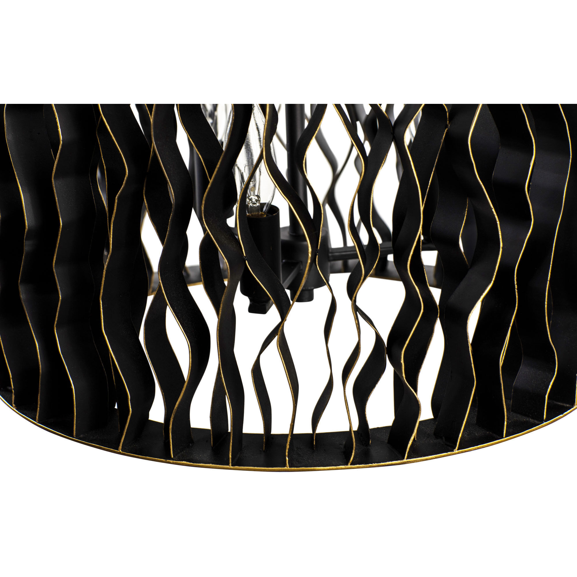 Estela 6 Light 16 inch Matte Black and French Gold Foyer Pendant Ceiling Light, Smithsonian Collaboration