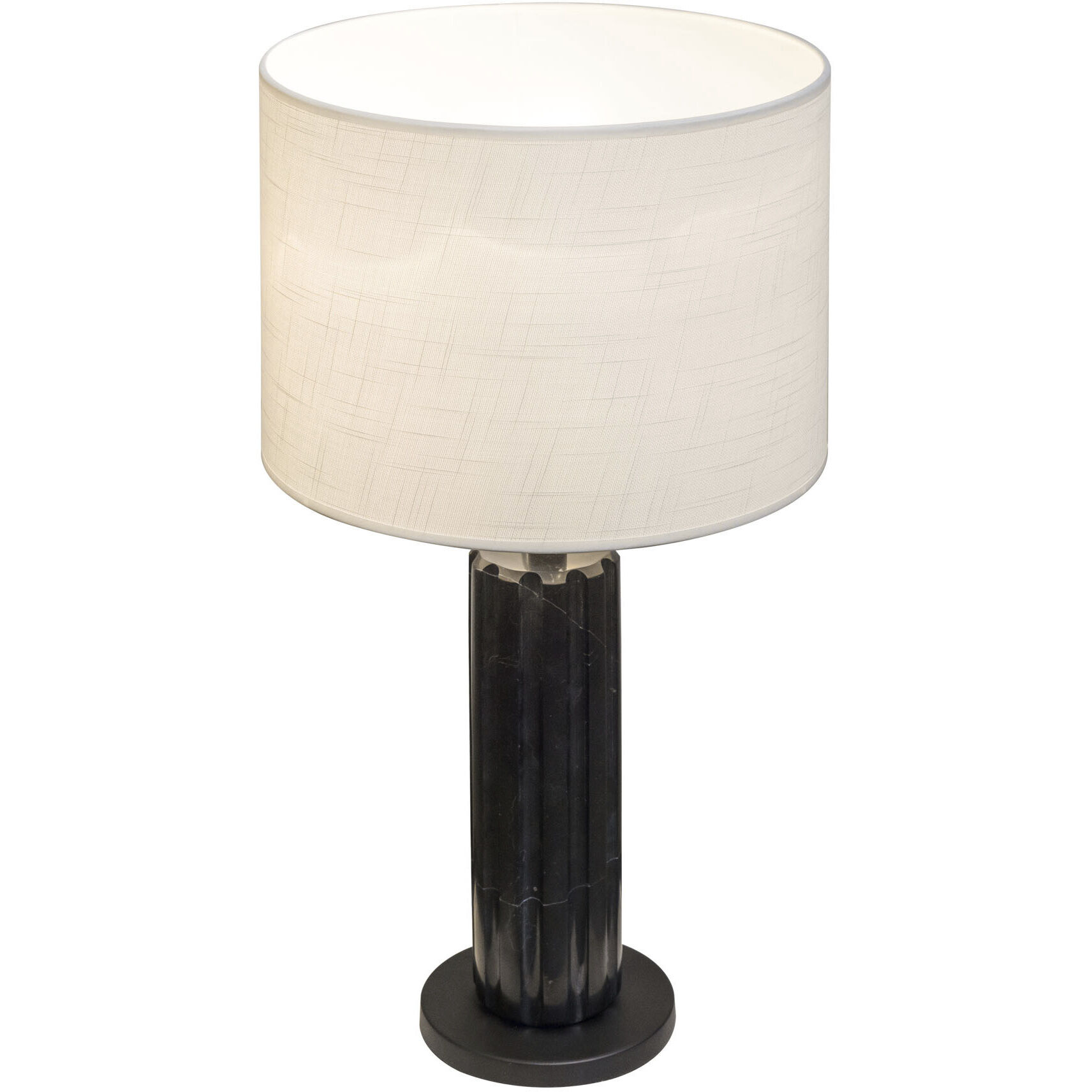 Sentu 25.25 inch 100 watt Matte Black and Black Marble Table Lamp Portable Light