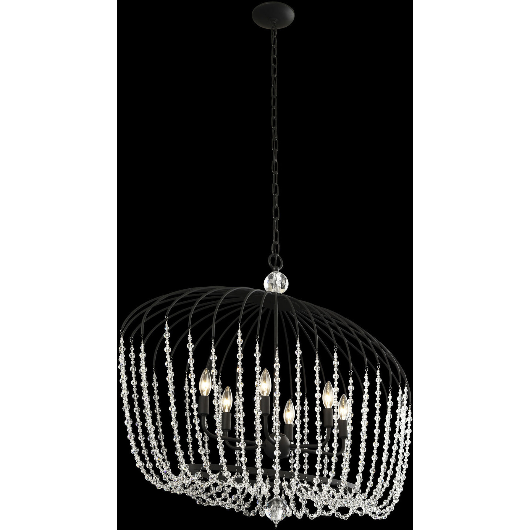 Voliere 6 Light 36 inch Matte Black Pendant Ceiling Light