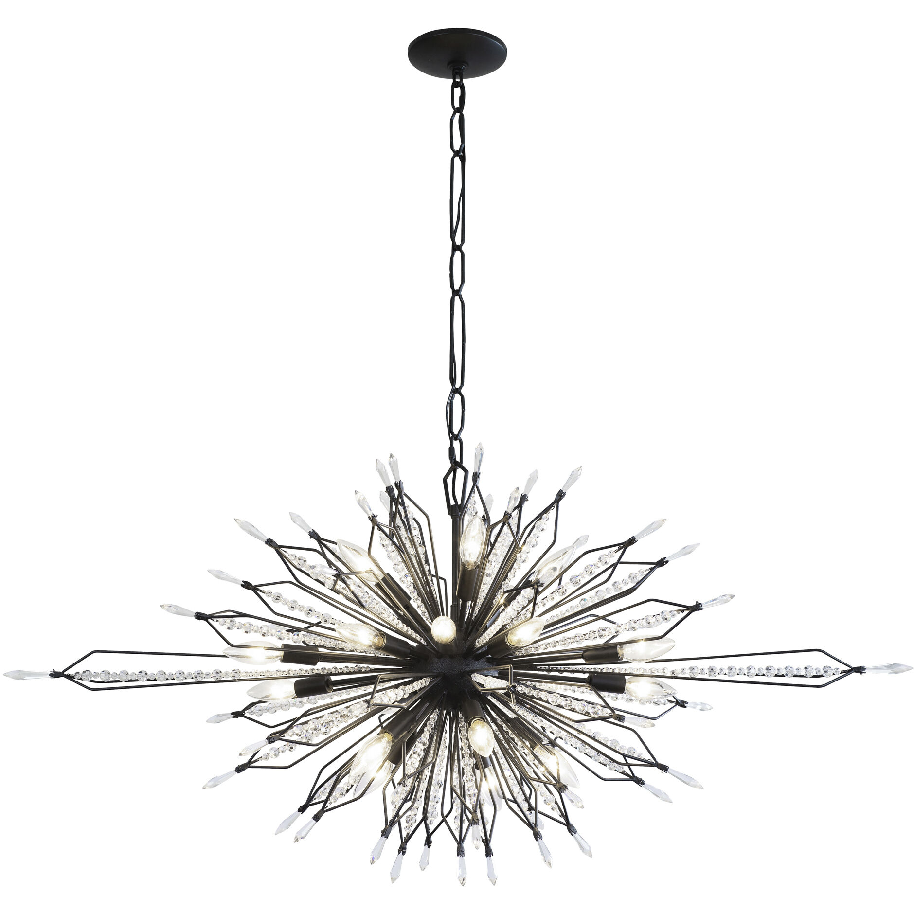Orbital 20 Light 48 inch Carbon Linear Pendant Ceiling Light