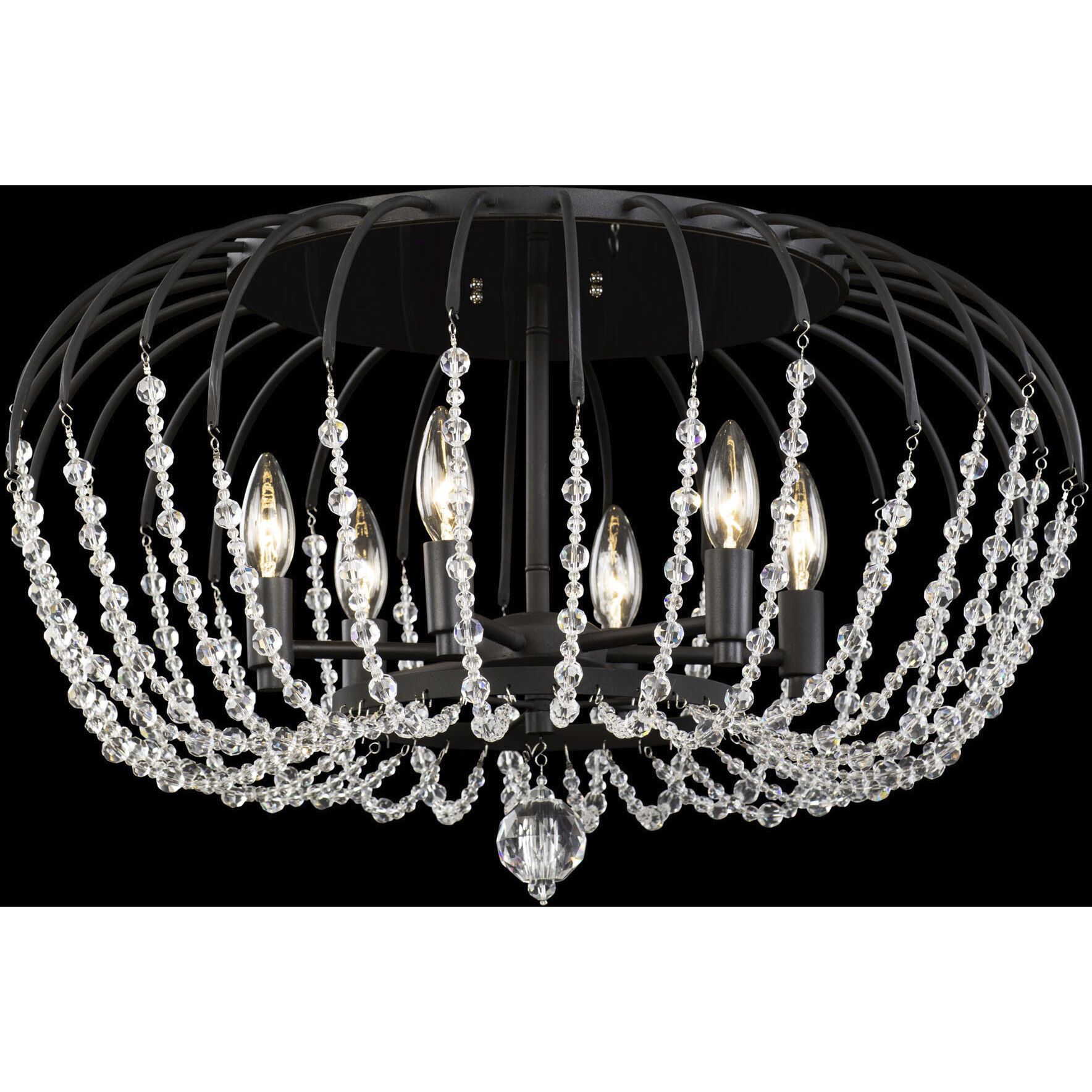 Voliere 6 Light 24.25 inch Matte Black Semi-Flush Ceiling Light