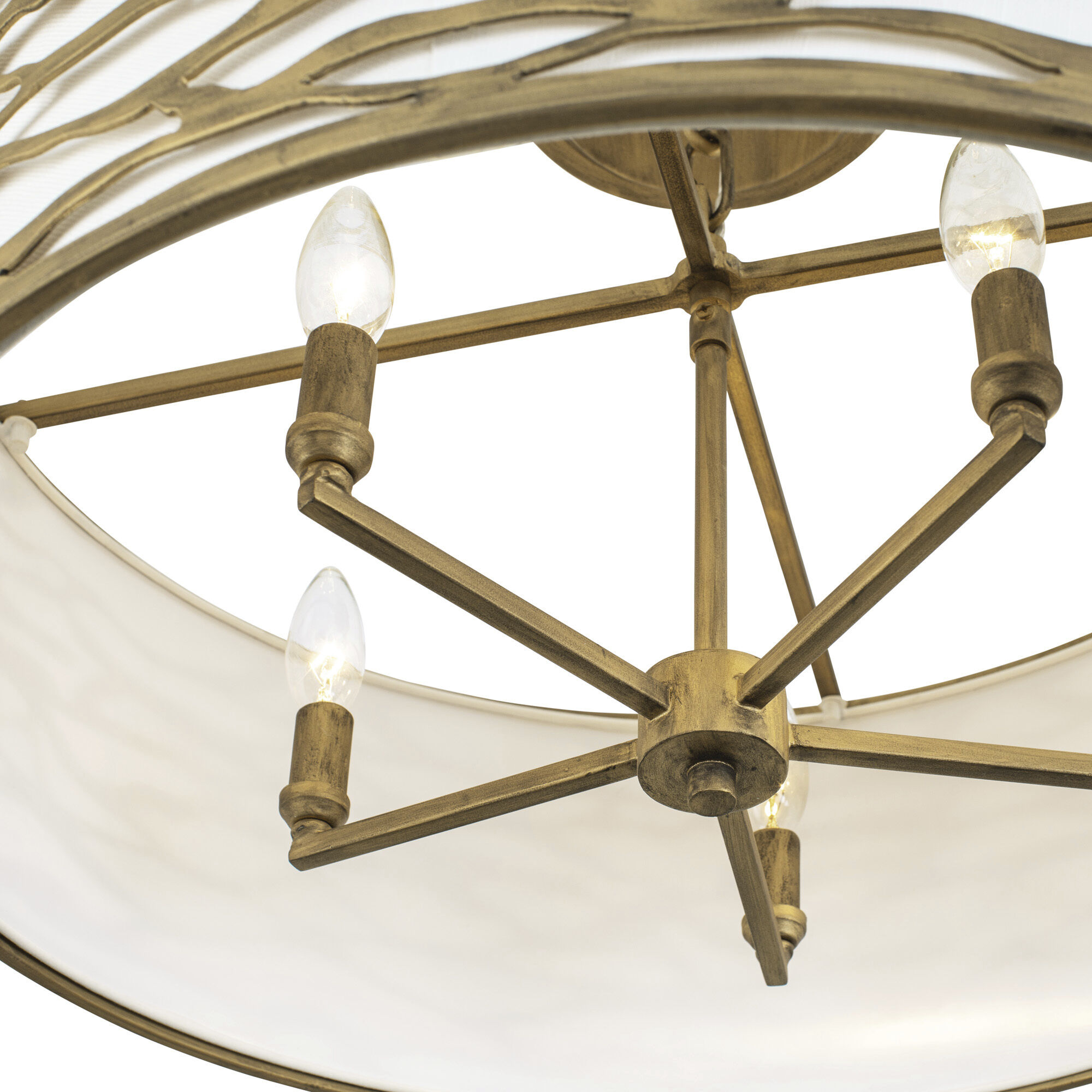 Kato 5 Light 24 inch Havana Gold Semi-Flush Mount Ceiling Light
