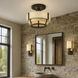 Blonde Moment 3 Light 16.5 inch Matte Black and Honey with Medium Oak Semi-Flush Ceiling Light