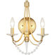 Brentwood 2 Light 11 inch Gold Sconce Wall Light 