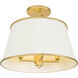Coco 4 Light 16 inch Matte White/French Gold Pendant Ceiling Light