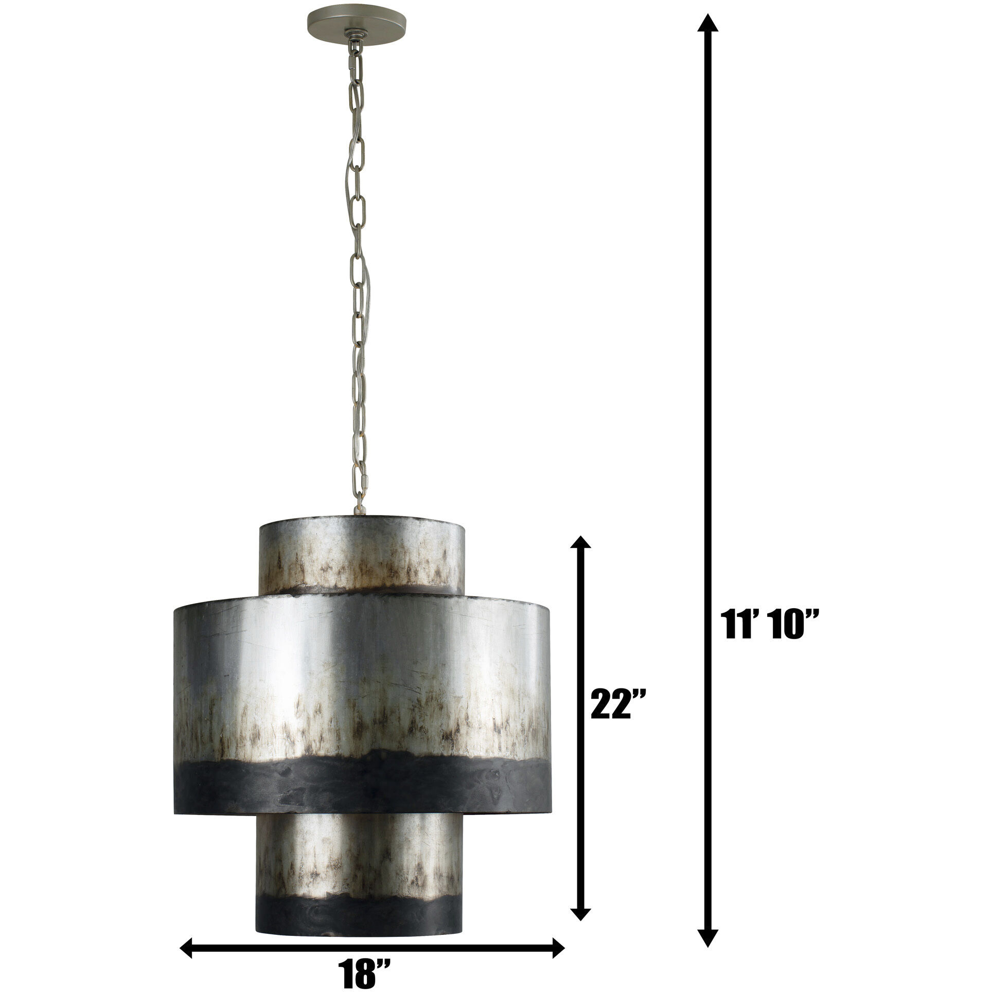 Cannery 4 Light 18 inch Ombre Galvanized Pendant Ceiling Light