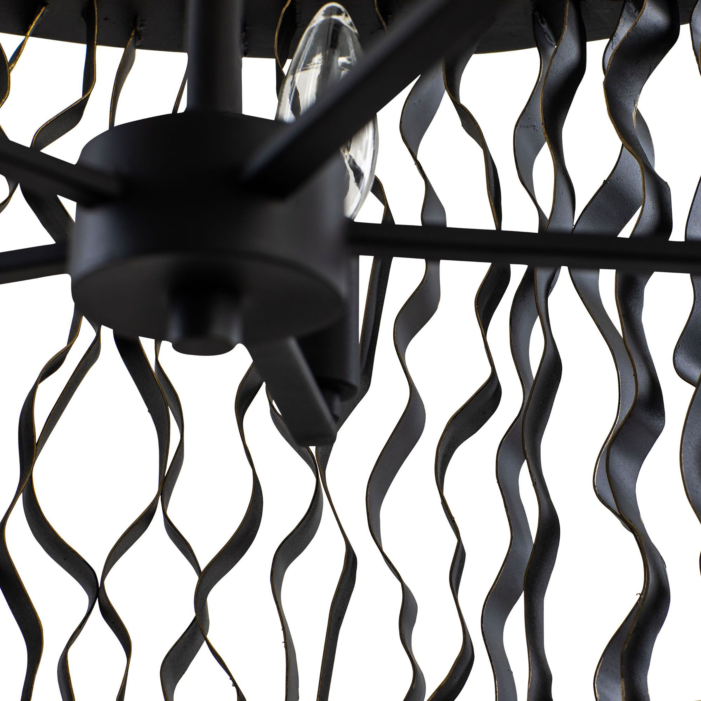 Estela 5 Light 24 inch Matte Black Pendant Ceiling Light, Smithsonian Collaboration