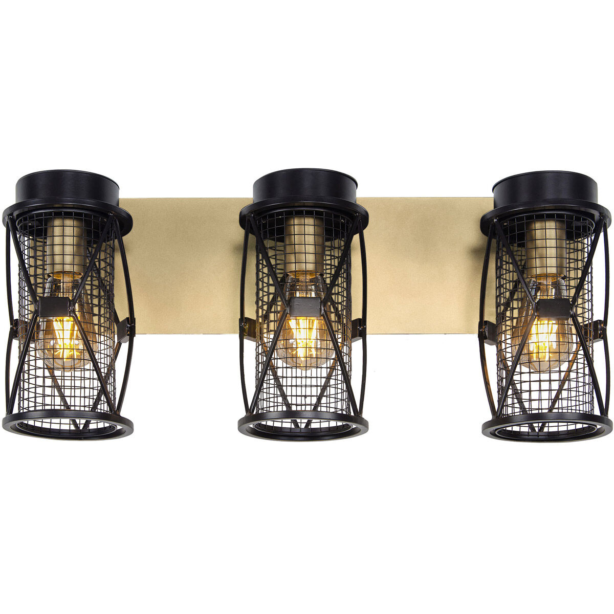 Harlequin 3 Light 23 inch Warm Bronze and Gold Bar Vanity Wall Light