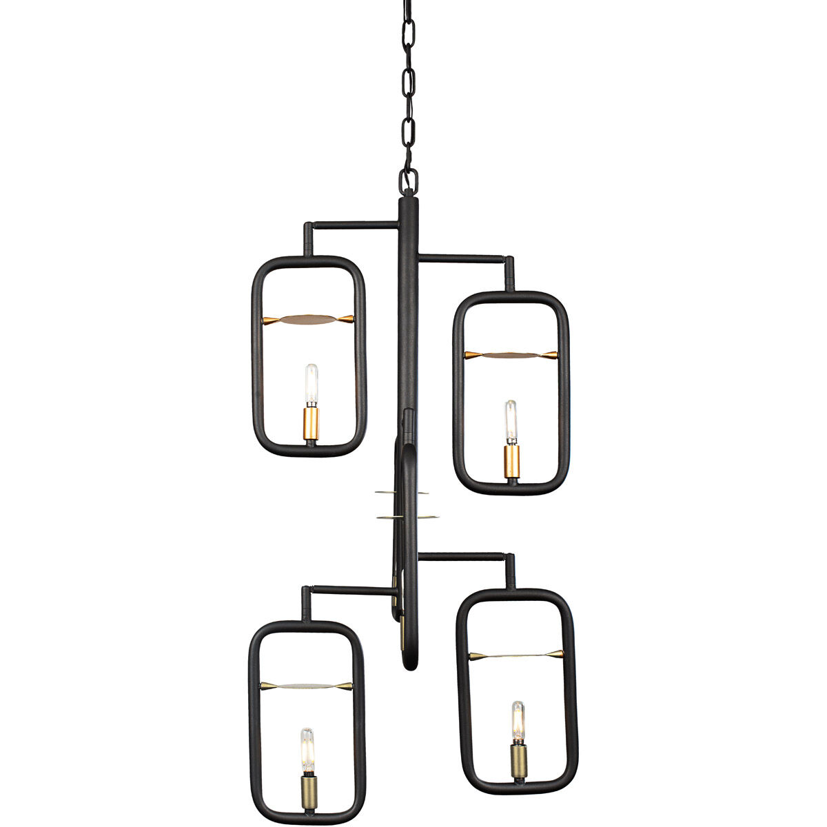 Bar None 6 Light 16 inch Aged Gold and Rustic Bronze Foyer Pendant Ceiling Light