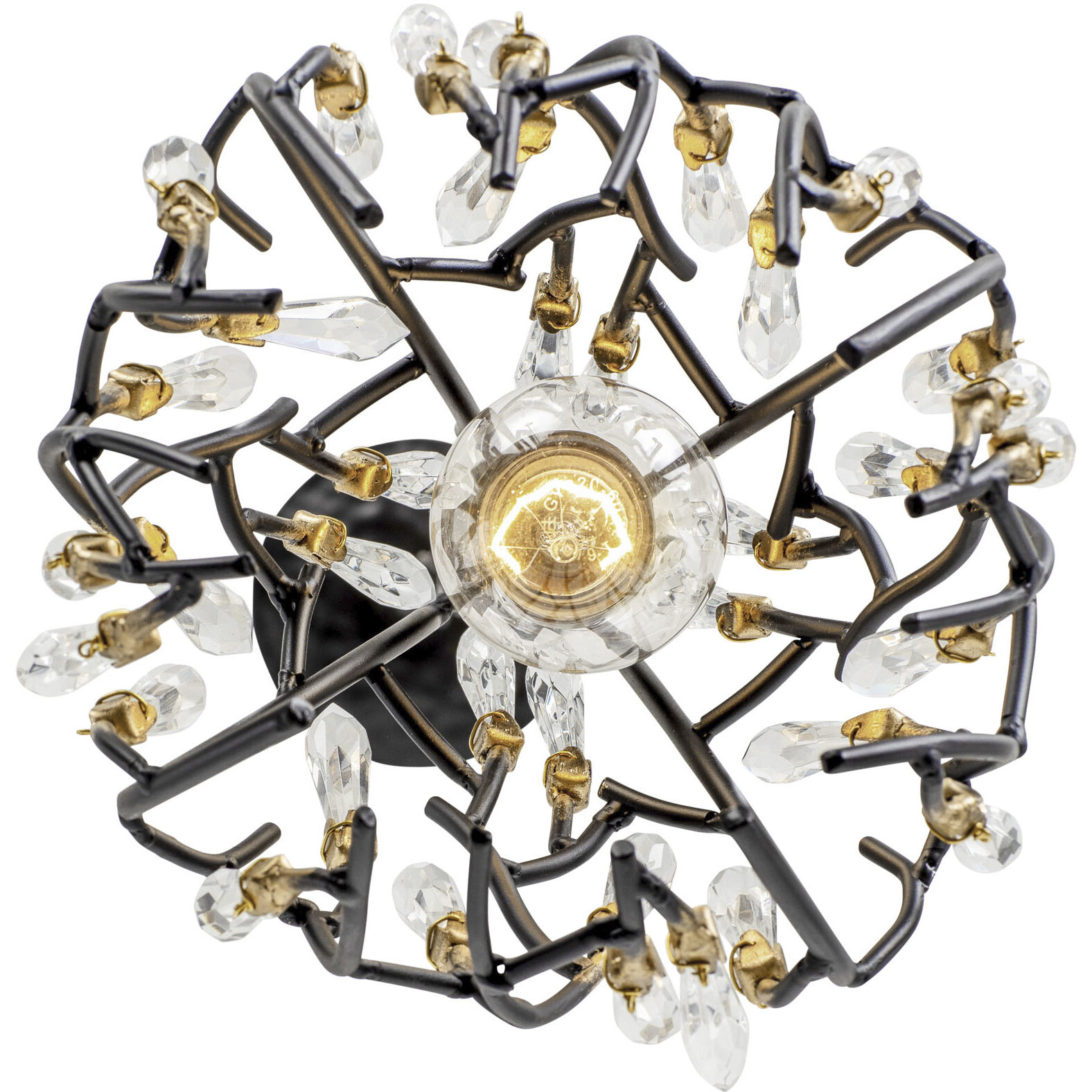 Bask 1 Light 8 inch Matte Black and French Gold Mini Pendant Ceiling Light in Matte Black/French Gold