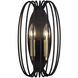 Nico 2 Light 8 inch Carbon and Havana Gold Sconce Wall Light