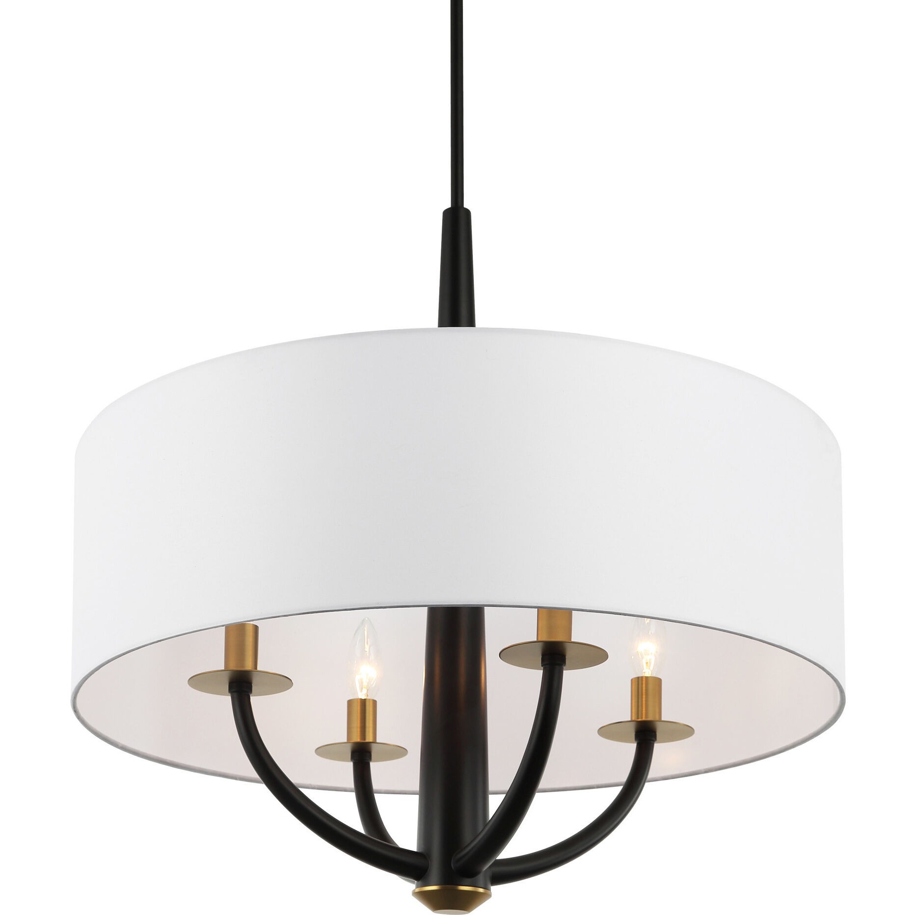 Patchwork 4 Light 24 inch Black with Satin Brass Pendant Ceiling Light