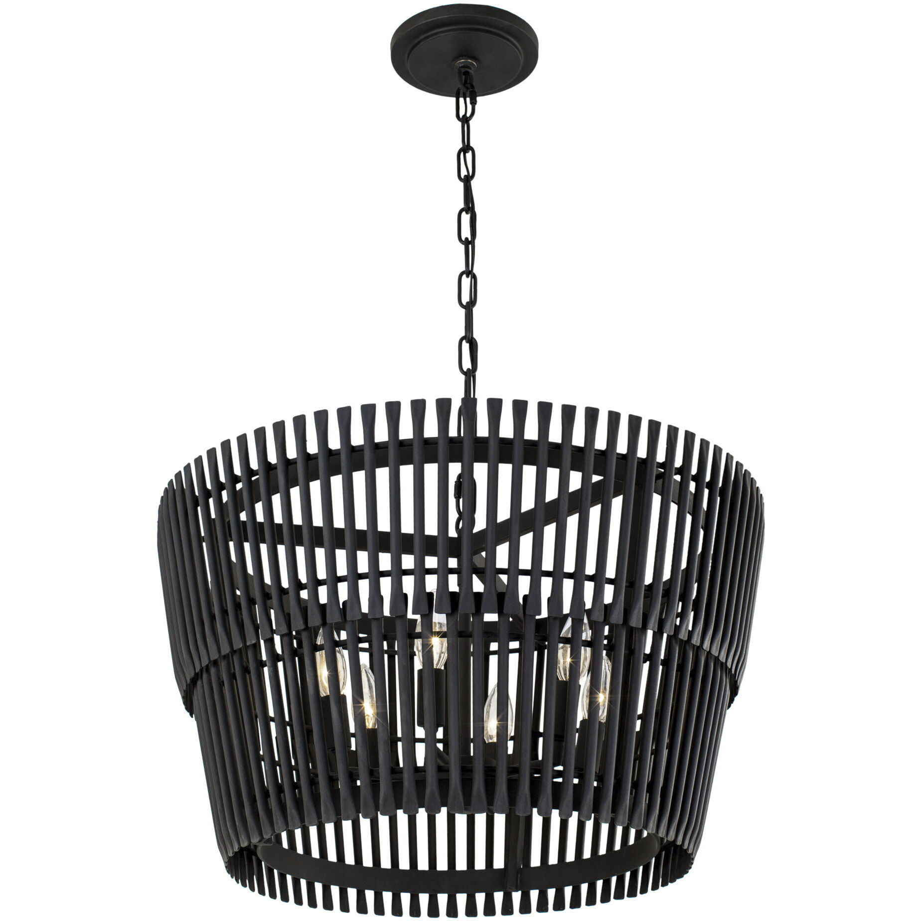 Apollo 6 Light 24 inch Carbon Black Pendant Ceiling Light