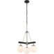 Allie 3 Light 18 inch Black/Polished Nickel Chandelier Ceiling Light