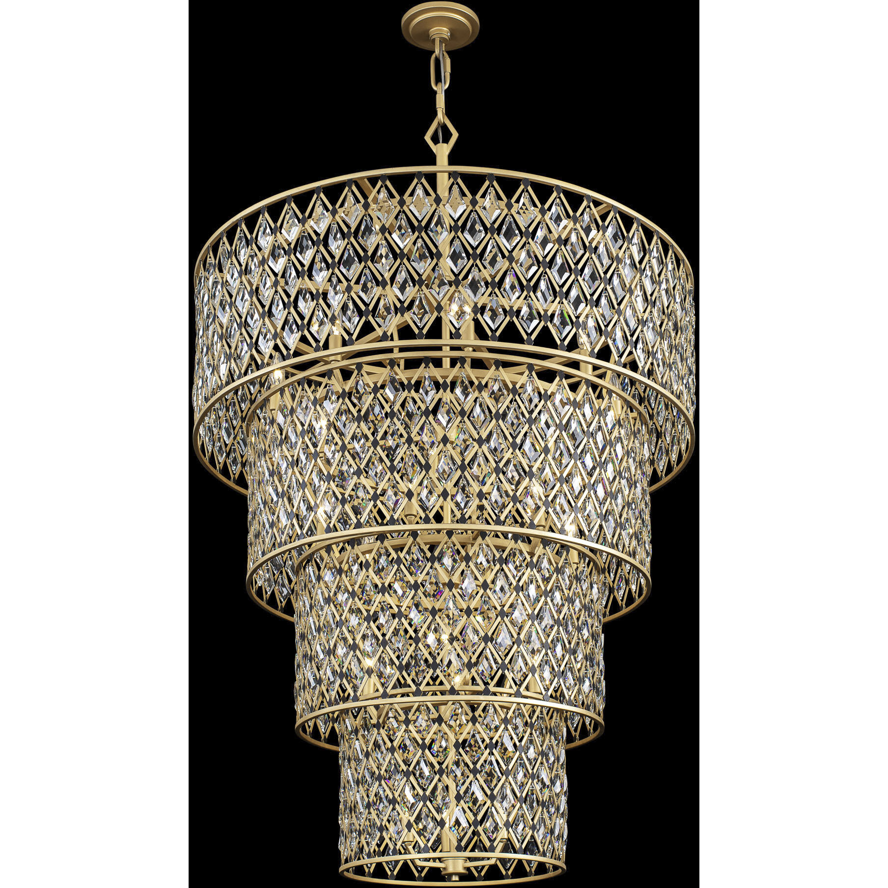 Windsor 21 Light 40 inch French Gold and Matte Black Chandelier Ceiling Light