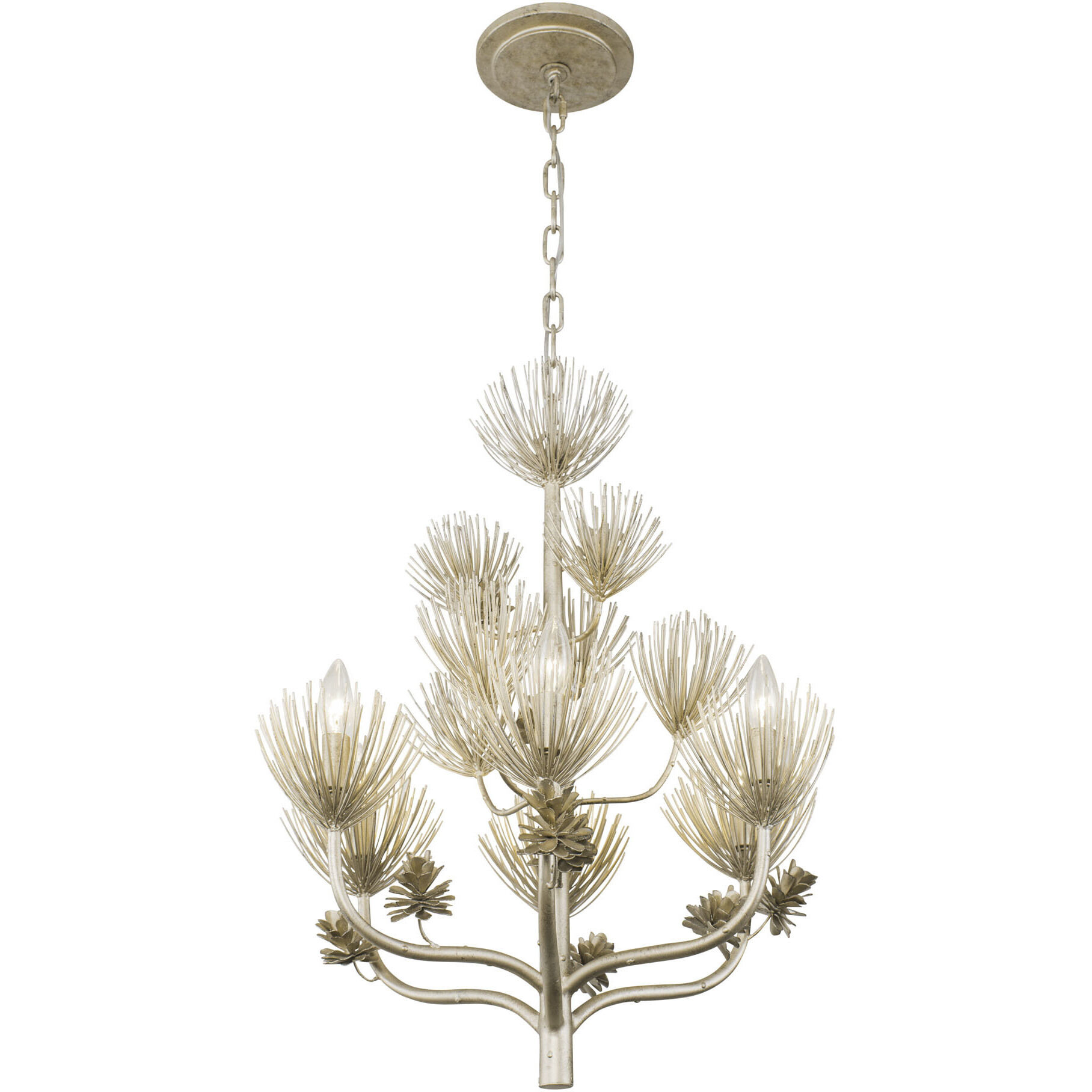 Pinion 6 Light 24 inch Zen Gold Chandelier Ceiling Light
