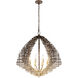 Construct 8 Light 28 inch Dark Bronze and French Gold Pendant Ceiling Light