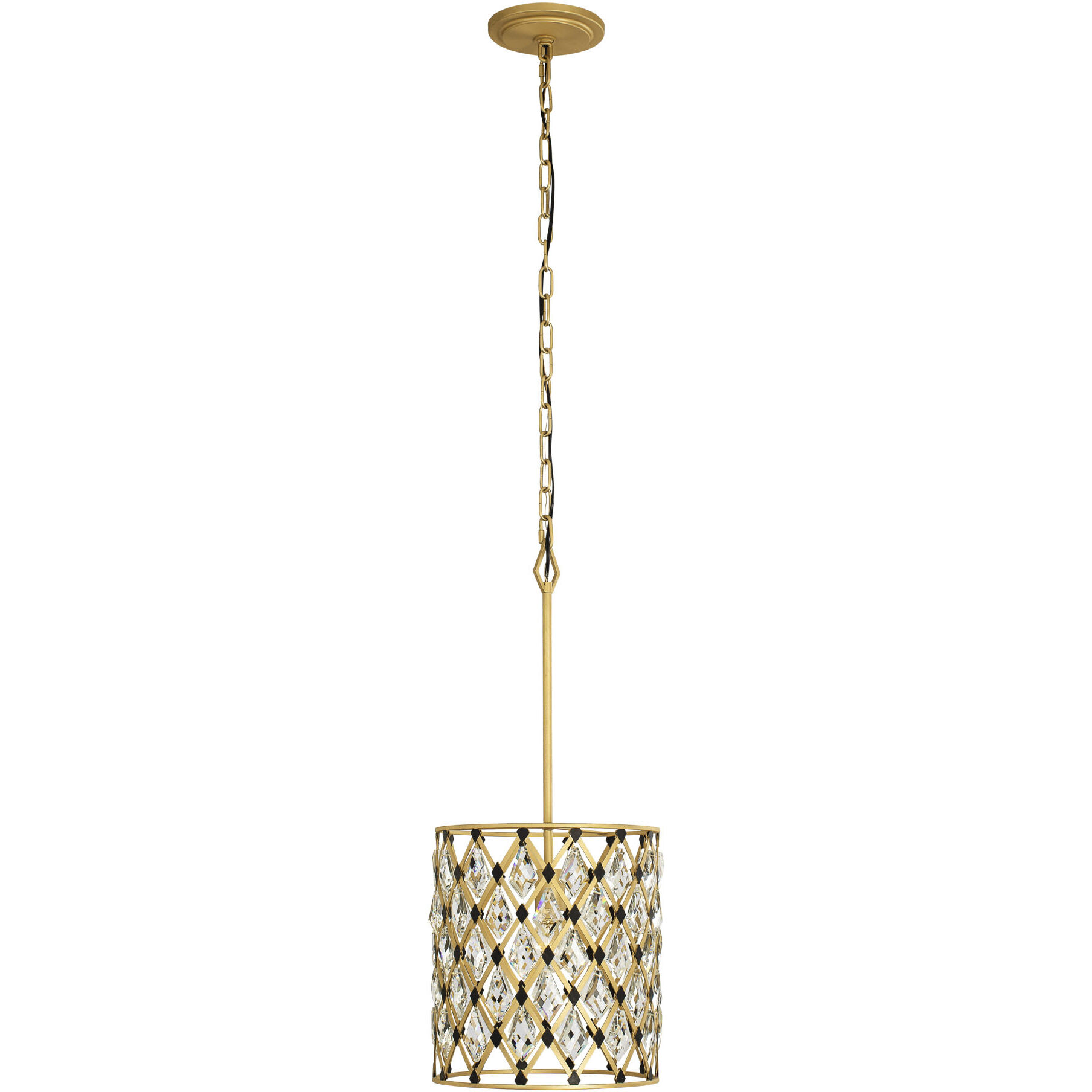 Windsor 1 Light 11.5 inch French Gold and Matte Black Pendant Ceiling Light