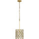 Windsor 1 Light 11.5 inch French Gold and Matte Black Pendant Ceiling Light