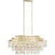 Kalani 9 Light 42 inch French Gold Linear Pendant Ceiling Light, Smithsonian Collaboration
