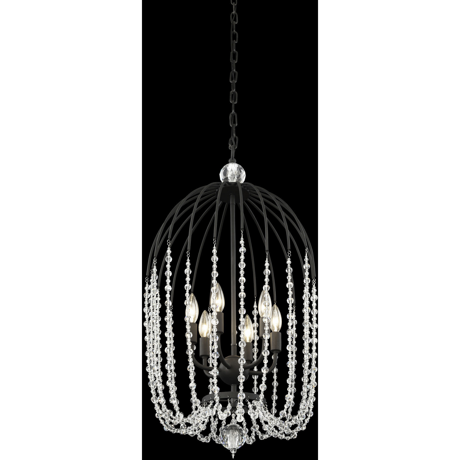 Voliere 6 Light 16.75 inch Matte Black Pendant Ceiling Light