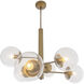 Mid-century 6 Light 33 inch Antique Brass Chandelier Ceiling Light