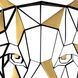 Geometric Animal Kingdom Matte Black Lion Wall Art, Smithsonian Collaboration