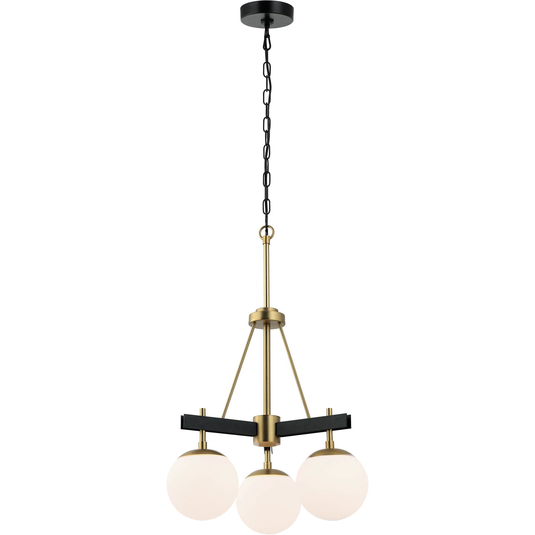 Allie 3 Light 18 inch Black/Satin Brass Chandelier Ceiling Light