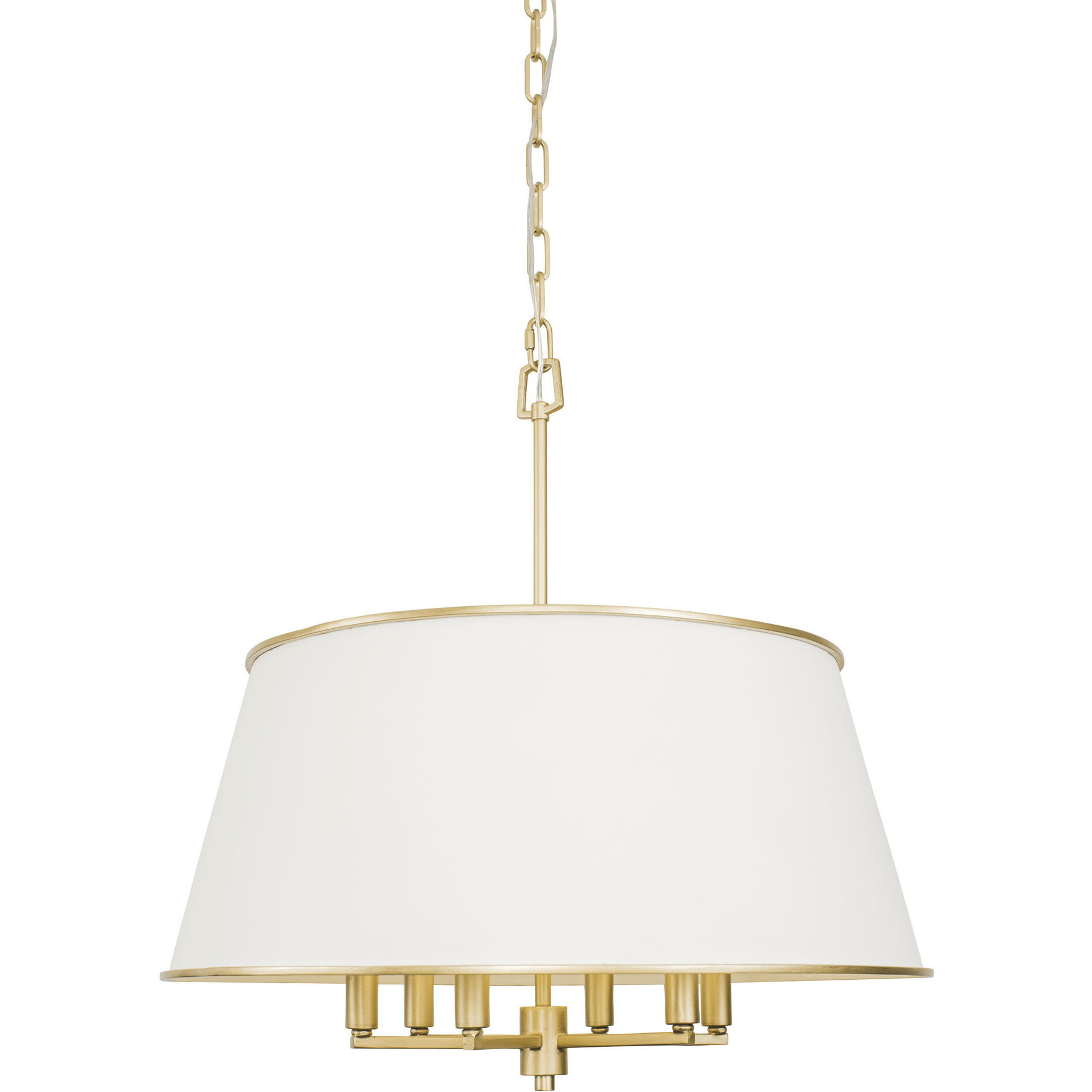 Coco 6 Light 24 inch Matte White/French Gold Pendant Ceiling Light